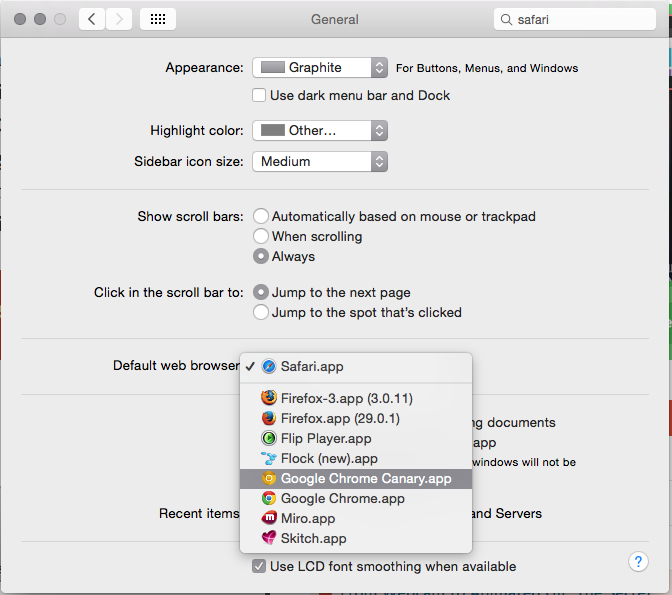 change the default web browser on Mac