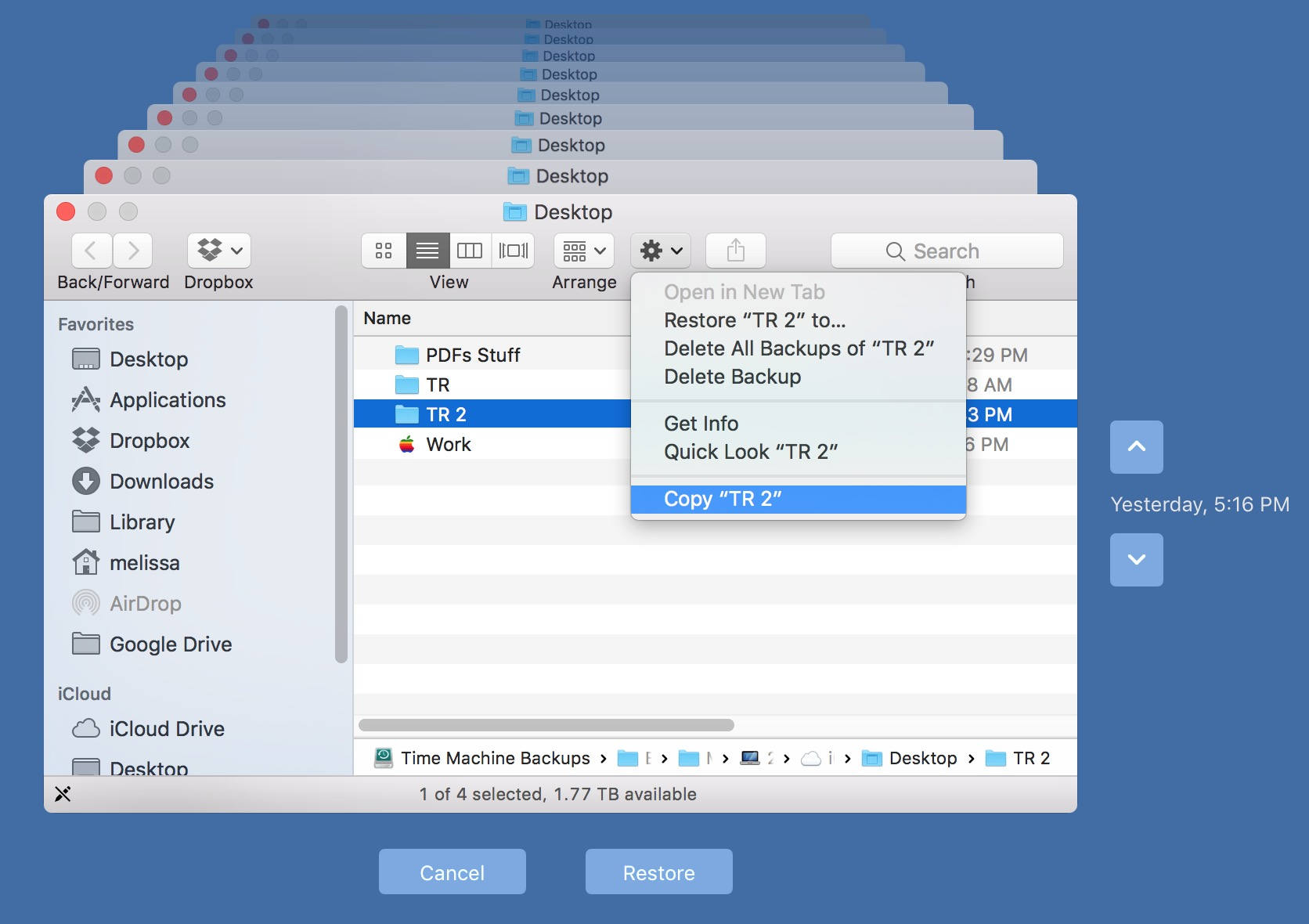 How to Copy a Specific File in Time Machine Backup
