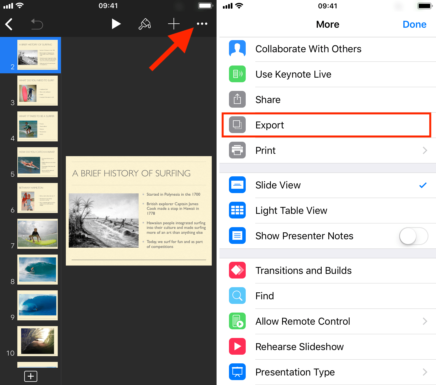 Export-Keynote-document-on-iPhone